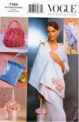7189 VOGUE EMBELLISHED ROSES BAGS, PURSE, WRAPS EXOTIC PATTERN